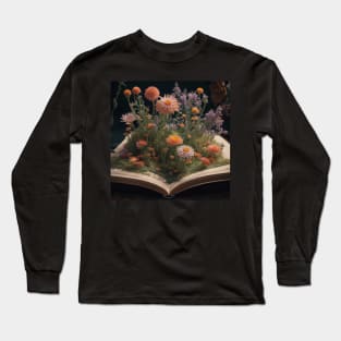 Flowers growing from book photo Long Sleeve T-Shirt